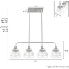 image:imageHunter  Cypress Grove 4Light Brushed Nickel Large Chandelier Dimmable Transitional Style Linear Shaped for Bedrooms Kitchens Dining Living Rooms  19326