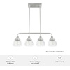 image:imageHunter  Cypress Grove 4Light Brushed Nickel Large Chandelier Dimmable Transitional Style Linear Shaped for Bedrooms Kitchens Dining Living Rooms  19326