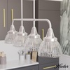 image:imageHunter  Cypress Grove 4Light Brushed Nickel Large Chandelier Dimmable Transitional Style Linear Shaped for Bedrooms Kitchens Dining Living Rooms  19326