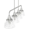 image:imageHunter  Cypress Grove 4Light Brushed Nickel Large Chandelier Dimmable Transitional Style Linear Shaped for Bedrooms Kitchens Dining Living Rooms  19326