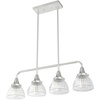 image:imageHunter  Cypress Grove 4Light Brushed Nickel Large Chandelier Dimmable Transitional Style Linear Shaped for Bedrooms Kitchens Dining Living Rooms  19326