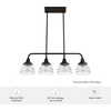 image:imageHunter  Cypress Grove 4Light Natural Black Iron Large Chandelier Dimmable Transitional Style Linear Shaped for Bedrooms Kitchens Dining Living Rooms  19184Onyx Bengal