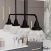 image:imageHunter  Cypress Grove 4Light Natural Black Iron Large Chandelier Dimmable Transitional Style Linear Shaped for Bedrooms Kitchens Dining Living Rooms  19184Natural Iron