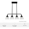 image:imageHunter  Cypress Grove 4Light Natural Black Iron Large Chandelier Dimmable Transitional Style Linear Shaped for Bedrooms Kitchens Dining Living Rooms  19184Natural Iron