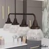 image:imageHunter  Cypress Grove 4Light Natural Black Iron Large Chandelier Dimmable Transitional Style Linear Shaped for Bedrooms Kitchens Dining Living Rooms  19184Onyx Bengal