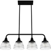 image:imageHunter  Cypress Grove 4Light Natural Black Iron Large Chandelier Dimmable Transitional Style Linear Shaped for Bedrooms Kitchens Dining Living Rooms  19184Natural Iron