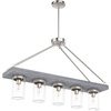 image:imageHunter  Devon Park 5Light Onyx Bengal Large Chandelier Dimmable Rustic Style Linear Shaped for Bedrooms Kitchens Dining Living Rooms  19006Brushed Nickel Finish