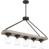image:imageHunter  Devon Park 5Light Onyx Bengal Large Chandelier Dimmable Rustic Style Linear Shaped for Bedrooms Kitchens Dining Living Rooms  19006Onyx Bengal finish