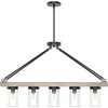 image:imageHunter  Devon Park 5Light Onyx Bengal Large Chandelier Dimmable Rustic Style Linear Shaped for Bedrooms Kitchens Dining Living Rooms  19006Onyx Bengal finish