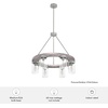image:imageHunter  Devon Park 6light Onyx Bengal Large Chandelier Dimmable Rustic Style Wagon Wheel Shaped for Bedrooms Kitchens Dining Living Rooms  19210Brushed Nickel