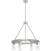 image:imageHunter  Devon Park 6light Onyx Bengal Large Chandelier Dimmable Rustic Style Wagon Wheel Shaped for Bedrooms Kitchens Dining Living Rooms  19210Brushed Nickel