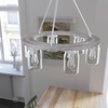 image:imageHunter  Devon Park 6light Onyx Bengal Large Chandelier Dimmable Rustic Style Wagon Wheel Shaped for Bedrooms Kitchens Dining Living Rooms  19210Brushed Nickel