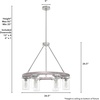 image:imageHunter  Devon Park 6light Onyx Bengal Large Chandelier Dimmable Rustic Style Wagon Wheel Shaped for Bedrooms Kitchens Dining Living Rooms  19210Brushed Nickel