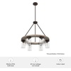 image:imageHunter  Devon Park 6light Onyx Bengal Large Chandelier Dimmable Rustic Style Wagon Wheel Shaped for Bedrooms Kitchens Dining Living Rooms  19210Onyx Bengal