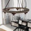 image:imageHunter  Devon Park 6light Onyx Bengal Large Chandelier Dimmable Rustic Style Wagon Wheel Shaped for Bedrooms Kitchens Dining Living Rooms  19210Onyx Bengal