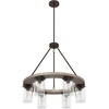 image:imageHunter  Devon Park 6light Onyx Bengal Large Chandelier Dimmable Rustic Style Wagon Wheel Shaped for Bedrooms Kitchens Dining Living Rooms  19210Onyx Bengal