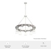 image:imageHunter  Devon Park 9light Brushed Nickel Large Chandelier Dimmable Rustic Style Wagon Wheel Shaped for Bedrooms Kitchens Dining Living Rooms  19246