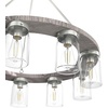 image:imageHunter  Devon Park 9light Brushed Nickel Large Chandelier Dimmable Rustic Style Wagon Wheel Shaped for Bedrooms Kitchens Dining Living Rooms  19246