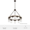 image:imageHunter  Devon Park 9light Onyx Bengal Large Chandelier Dimmable Rustic Style Wagon Wheel Shaped for Bedrooms Kitchens Dining Living Rooms  19245