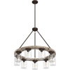 image:imageHunter  Devon Park 9light Onyx Bengal Large Chandelier Dimmable Rustic Style Wagon Wheel Shaped for Bedrooms Kitchens Dining Living Rooms  19245