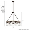 image:imageHunter  Devon Park 9light Onyx Bengal Large Chandelier Dimmable Rustic Style Wagon Wheel Shaped for Bedrooms Kitchens Dining Living Rooms  19245