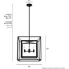 image:imageHunter  Doherty 4light Natural Black Iron Medium Size Chandelier Dimmable Casual Style Square Shaped for Bedrooms Kitchens Dining Living Rooms  19404