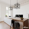 image:imageHunter  Doherty 4light Natural Black Iron Medium Size Chandelier Dimmable Casual Style Square Shaped for Bedrooms Kitchens Dining Living Rooms  19404
