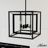 image:imageHunter  Doherty 4light Natural Black Iron Small Chandelier Dimmable Casual Style Square Shaped for Bedrooms Kitchens Dining Living Rooms  19400