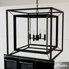 image:imageHunter  Doherty 4light Onyx Bengal Large Chandelier Dimmable Casual Style Square Shaped for Bedrooms Kitchens Dining Living Rooms  19409Natural Iron
