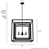 image:imageHunter  Doherty 4light Onyx Bengal Large Chandelier Dimmable Casual Style Square Shaped for Bedrooms Kitchens Dining Living Rooms  19409Natural Iron