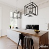 image:imageHunter  Doherty 4light Onyx Bengal Large Chandelier Dimmable Casual Style Square Shaped for Bedrooms Kitchens Dining Living Rooms  19409Natural Iron