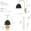 image:imageHunter  Erling 1Light Medium Size Sconce Builtin Dimmer Modern Style Dome Shaped Bulbs Included Adjustable Head for Bedrooms Kitchens Dining Living Rooms Luxe GoldLuxe Gold