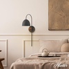 image:imageHunter  Erling 1Light Medium Size Sconce Builtin Dimmer Modern Style Dome Shaped Bulbs Included Adjustable Head for Bedrooms Kitchens Dining Living Rooms Luxe GoldMatte Black