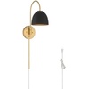 image:imageHunter  Erling 1Light Medium Size Sconce Builtin Dimmer Modern Style Dome Shaped Bulbs Included Adjustable Head for Bedrooms Kitchens Dining Living Rooms Luxe GoldMatte Black