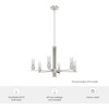 image:imageHunter  Gatz 6light Brushed Nickel Large Chandelier Dimmable Modern Style Candle Shaped for Bedrooms Kitchens Dining Living Rooms  19786