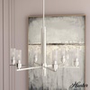 image:imageHunter  Gatz 6light Brushed Nickel Large Chandelier Dimmable Modern Style Candle Shaped for Bedrooms Kitchens Dining Living Rooms  19786