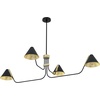 image:imageHunter  Grove Isle 4Light Matte Black Extra Large Chandelier Dimmable Modern Style Pharmacy Shaped for Bedrooms Kitchens Dining Living Rooms  19206Matte Black
