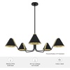 image:imageHunter  Grove Isle 5Light Matte Black Modern Style Dimmable Extra Large Chandelier for Bedrooms Kitchens Dining Living Rooms  19195Matte Black