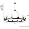 image:imageHunter  Hartland 12light Noble Bronze Extra Large Chandelier Dimmable Transitional Style Wagon Wheel Shaped for Bedrooms Kitchens Dining Living Rooms  13061