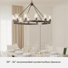 image:imageHunter  Hartland 12light Noble Bronze Extra Large Chandelier Dimmable Transitional Style Wagon Wheel Shaped for Bedrooms Kitchens Dining Living Rooms  13061