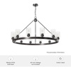 image:imageHunter  Hartland 12light Noble Bronze Extra Large Chandelier Dimmable Transitional Style Wagon Wheel Shaped for Bedrooms Kitchens Dining Living Rooms  13061