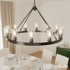 image:imageHunter  Hartland 12light Noble Bronze Extra Large Chandelier Dimmable Transitional Style Wagon Wheel Shaped for Bedrooms Kitchens Dining Living Rooms  13061