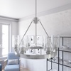 image:imageHunter  Hartland 6light Brushed Nickel Large Chandelier Dimmable Casual Style Wagon Wheel Shaped for Bedrooms Kitchens Dining Living Rooms  19161Brushed Nickel