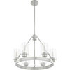 image:imageHunter  Hartland 6light Brushed Nickel Large Chandelier Dimmable Casual Style Wagon Wheel Shaped for Bedrooms Kitchens Dining Living Rooms  19161Brushed Nickel
