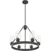 image:imageHunter  Hartland 6light Brushed Nickel Large Chandelier Dimmable Casual Style Wagon Wheel Shaped for Bedrooms Kitchens Dining Living Rooms  19161Noble Bronze