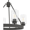 image:imageHunter  Hartland 6light Brushed Nickel Large Chandelier Dimmable Casual Style Wagon Wheel Shaped for Bedrooms Kitchens Dining Living Rooms  19161Noble Bronze