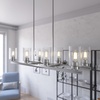 image:imageHunter  Hartland 8light Brushed Nickel Extra Large Chandelier Dimmable Casual Style Linear Shaped for Bedrooms Kitchens Dining Living Rooms  19159Brushed Nickel