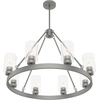 image:imageHunter  Hartland 8light Noble Bronze Large Chandelier Dimmable Casual Style Wagon Wheel Shaped for Bedrooms Kitchens Dining Living Rooms  19011Matte Silver