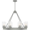 image:imageHunter  Hartland 8light Noble Bronze Large Chandelier Dimmable Casual Style Wagon Wheel Shaped for Bedrooms Kitchens Dining Living Rooms  19011Matte Silver