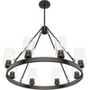 image:imageHunter  Hartland 8light Noble Bronze Large Chandelier Dimmable Casual Style Wagon Wheel Shaped for Bedrooms Kitchens Dining Living Rooms  19011Noble Bronze